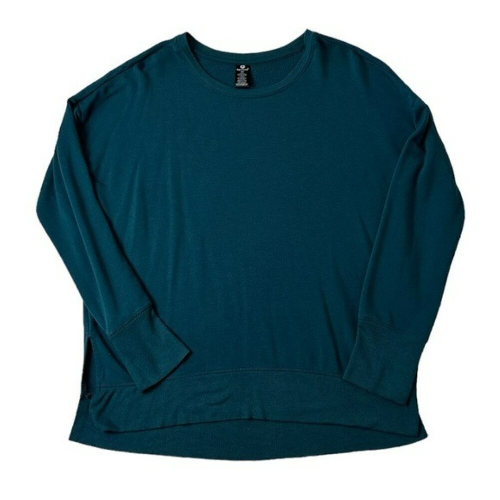 90 Degree Long Sleeve Sweatshirt Size Medium Teal Green Top Shirt